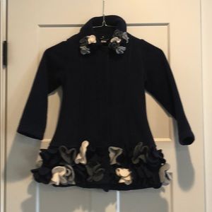 Girls Navy Fleece Coat